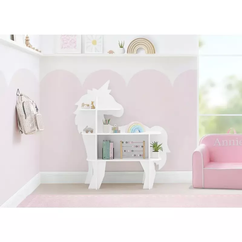 Children's unicorn bookshelf, wall-mounted, easy to clean children's bookshelf