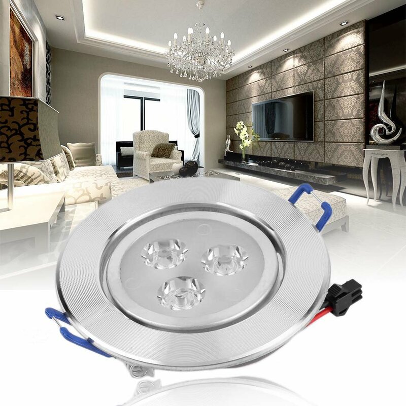 Luz descendente LED para empotrar en el techo, lámpara blanca fría y cálida, antioxidante y anticorrosión, 220V, 3W
