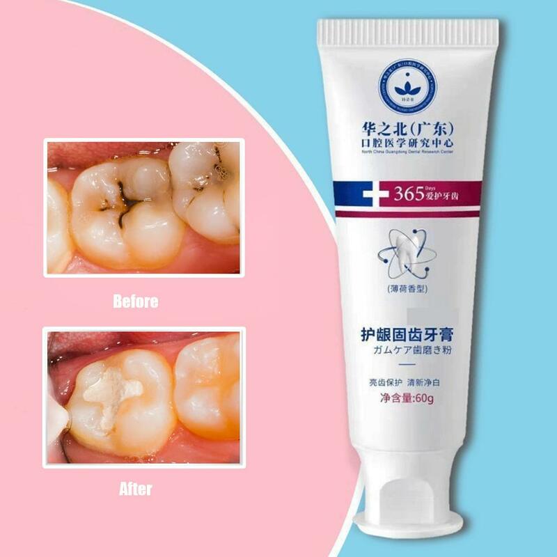 60g Bright White Toothpaste Fresh Breath Quick Repair Of Cavities Caries Plaque Stains Decay Yellowing Repair Teeth Teeth