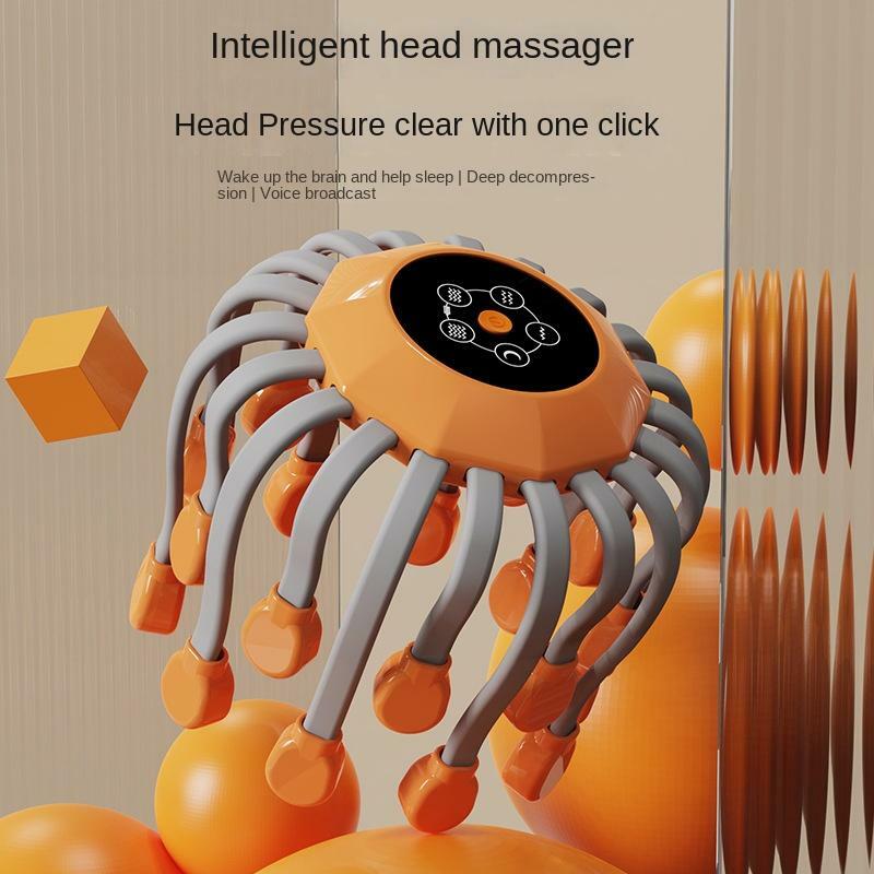 Electric Octopus Claw Head Scalp Relax Massager Vibration Massage Therapeutic Head Scratcher Relief Stress Fatigue Improve Sleep