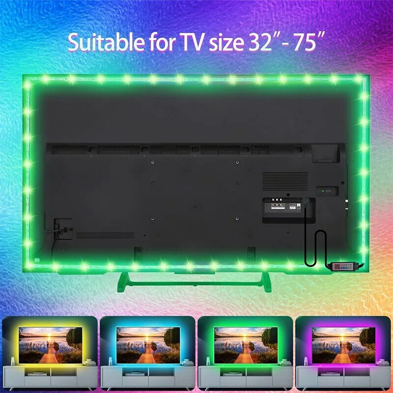 Aplicación Bluetooth de barra LED control remoto infrarrojo USB RGB 5050 luces cambiadas a la pared de televisión del dormitorio cálido y la decoración de la fiesta de la Sala de estar