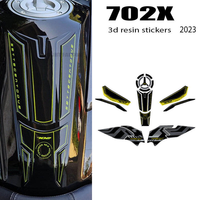 Stiker 3D untuk Benelli TRK 702X TRK 702X2023 aksesori motor 3D bantalan tangki Kit stiker Resin epoksi Gel
