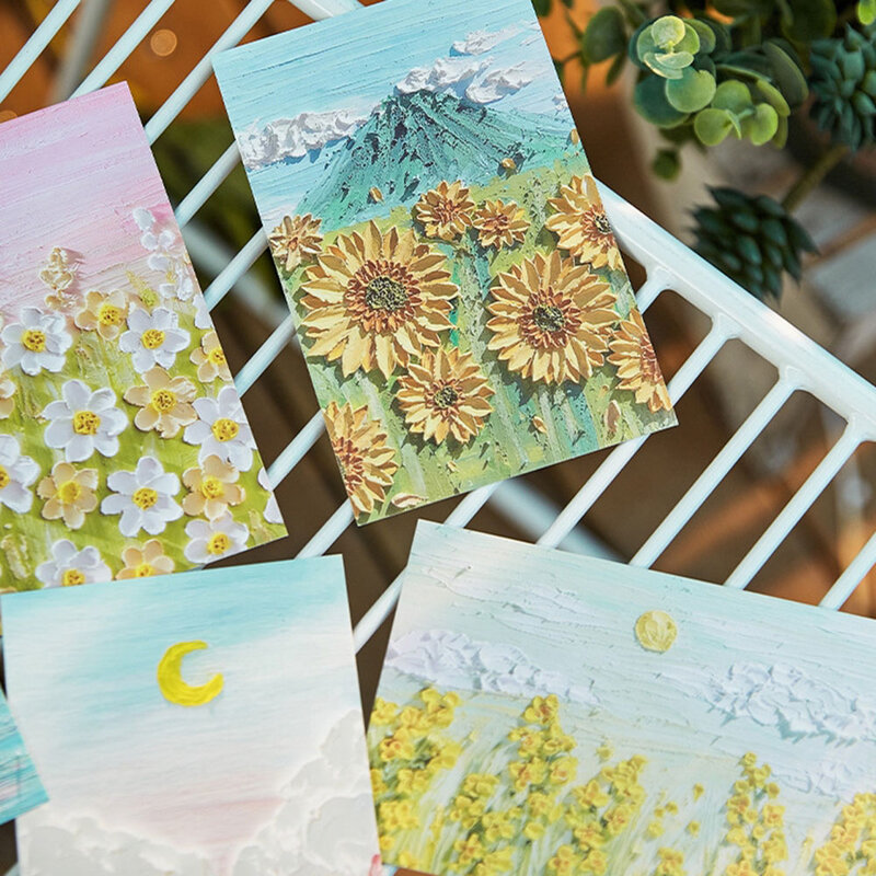 Breeze Four Seasons Whispering Series Cartão Postal, Pintura a óleo Cenário Cartão, Cartões de Mensagem, Cartão de Presente de Aniversário, 30 pcs por conjunto