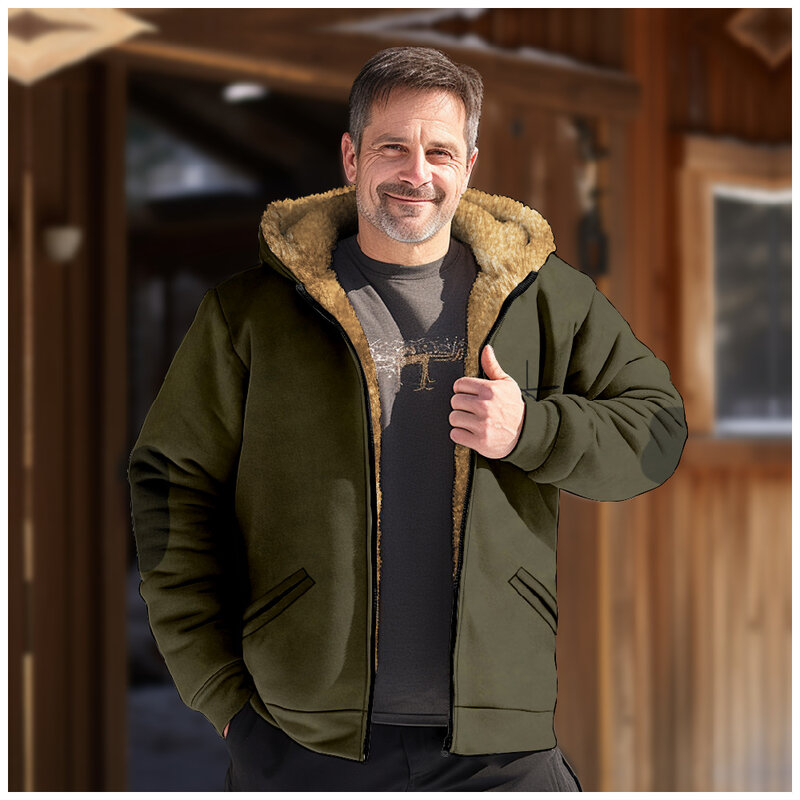 Suéter con capucha de patrón creativo con estampado informal, suéter de manga larga con cremallera, abrigo de algodón grueso, invierno, A04, nuevo