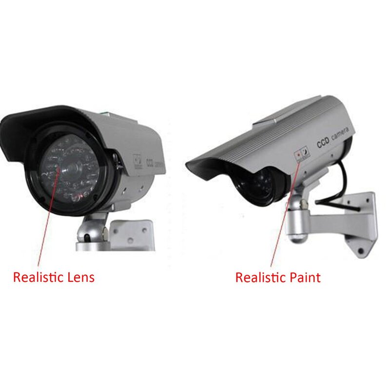 LESHP-cámara de seguridad falsa para exteriores, dispositivo de vigilancia de energía Solar LED CCTV