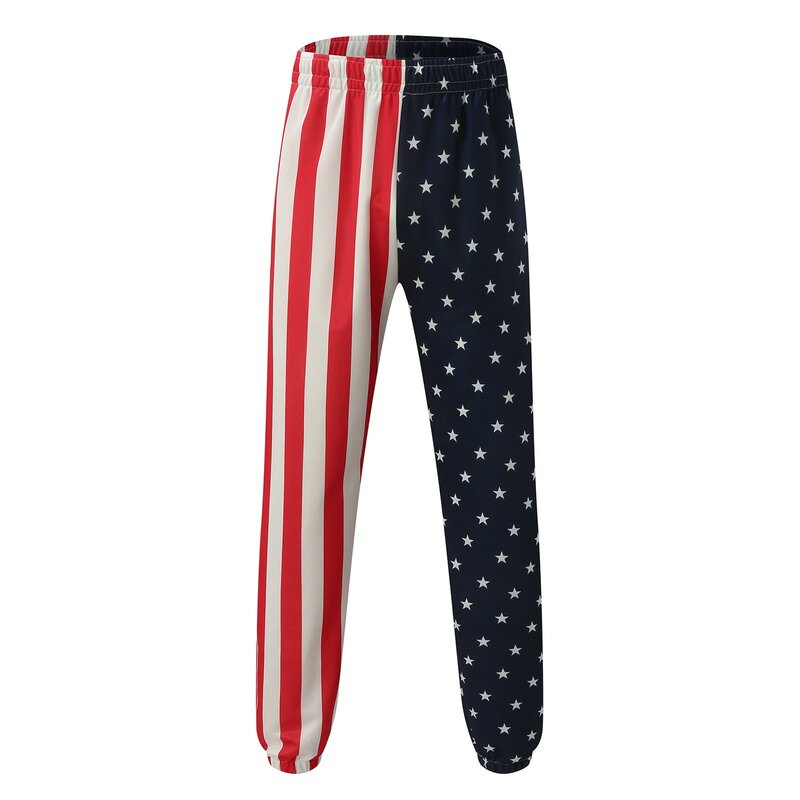 Festa dell'indipendenza maschile bandiera nazionale USA pantaloni stampati in 3D pantaloni larghi da uomo Casual pantaloni sportivi da spiaggia alla moda maschili Uniisex Boy