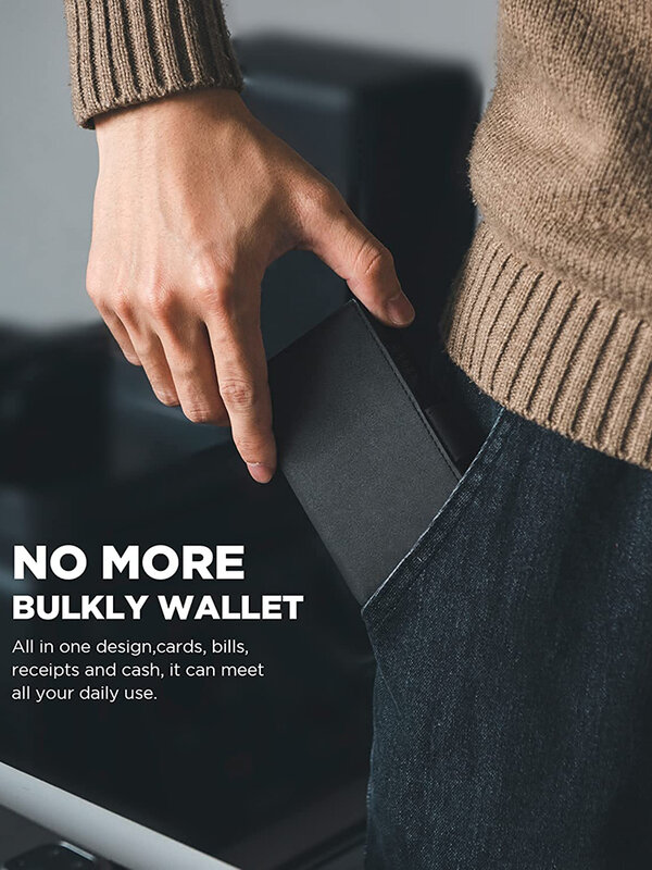 Wallet for Men Slim Aluminum Credit Card Holder RFID Blocking Minimalist Air Tag Wallet