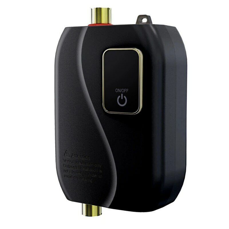 EU Plug,3000W 220V Mini Instant Hot Water Heater Electric Instant Hot Water Heater Tankless Water Heater Durable Black