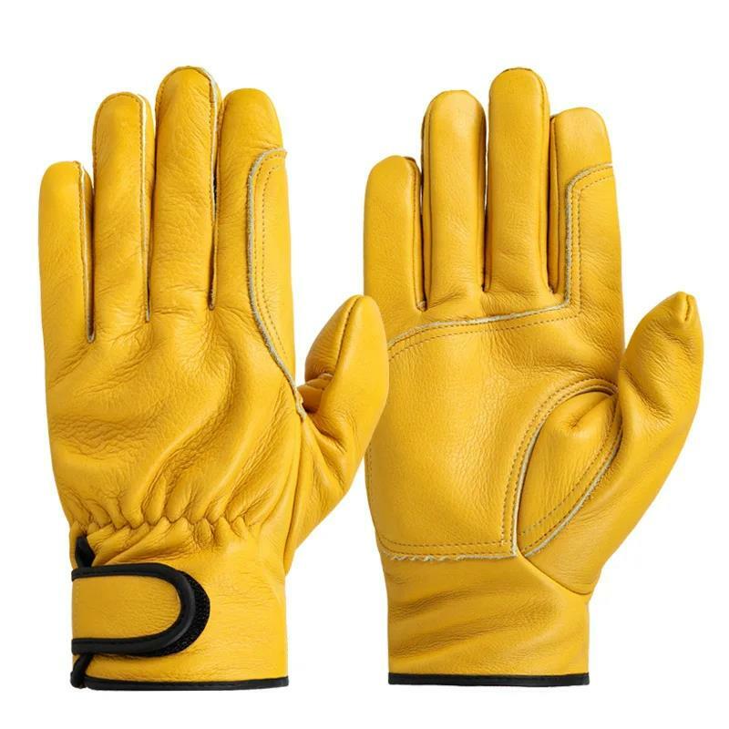 Рабочие перчатки из воловьей кожи рабочие сварочные безопасные защитные садовые спортивные мотоциклетные перчатки для вождения износостойкие