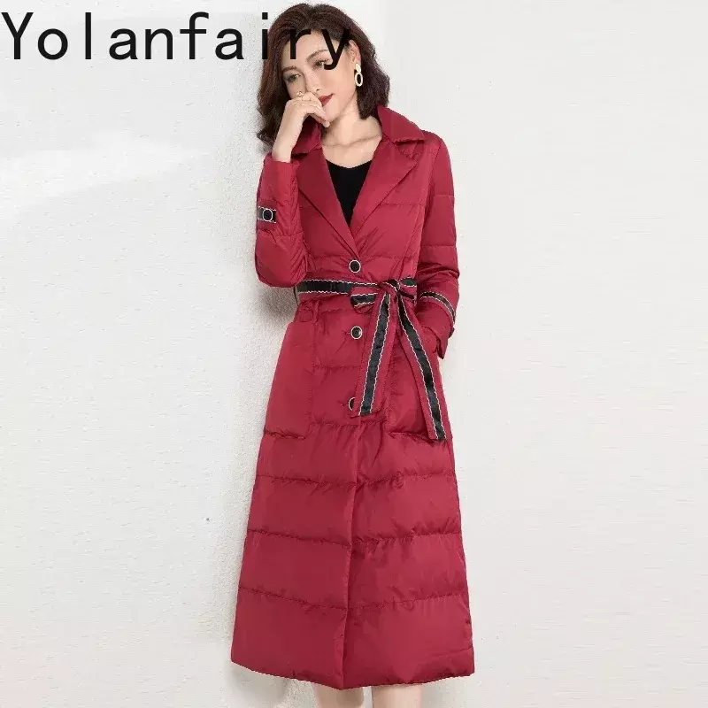 높은 품질 90% 화이트 오리 여성 겨울 다운 재킷 긴 슬림 코트 여성 대형 여성 파커 Mujer Chaqueta Zjt1457