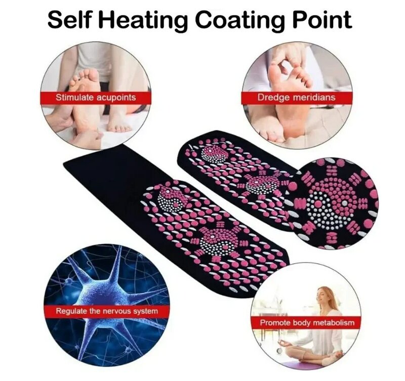 2คู่ AFIZ Tourmaline Slimming Health ถุงเท้าความร้อนด้วยตนเอง SocksMagnetic ด้วยตนเอง SocksFoot นวด Thermotherapeutic ถุงเท้าใหม่