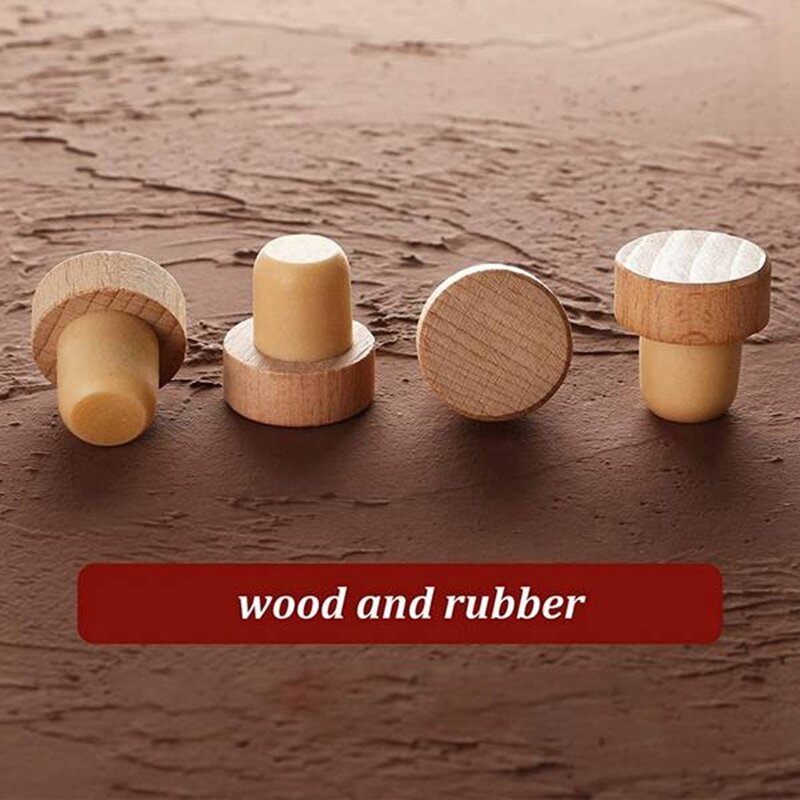 50Pc Wine Bottle Cork T Shaped Cork Plugs for Wine Cork Wine Stopper Reusable Wine Corks Wooden and Rubber Wine Stopper