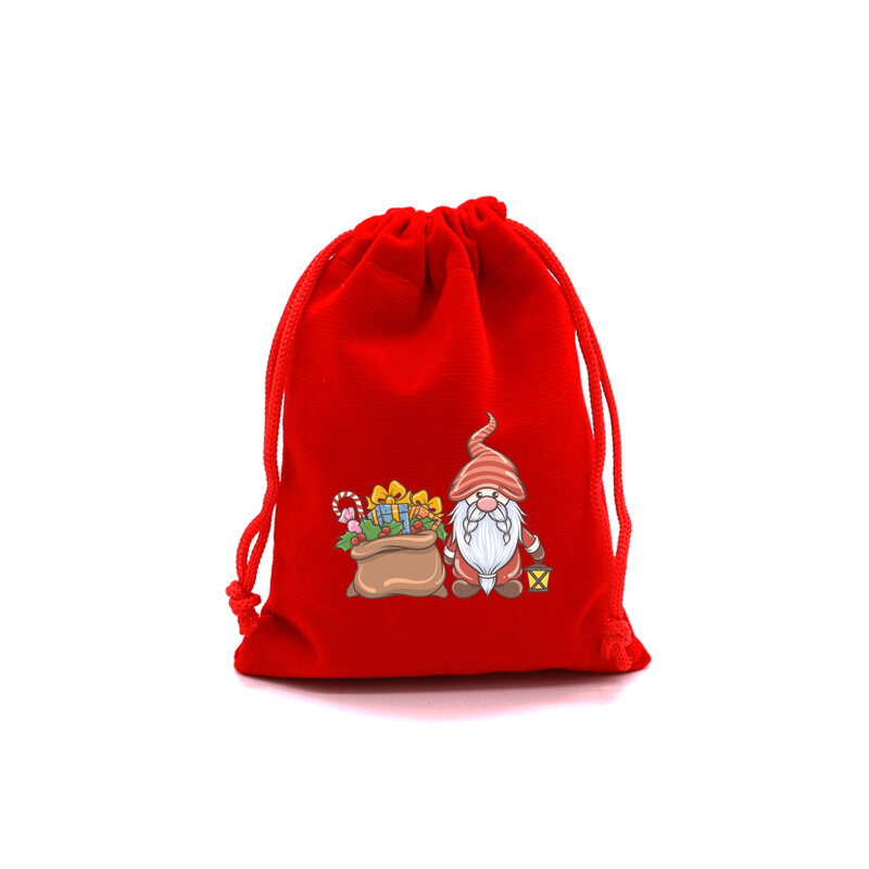 메리 크리스마스 벨벳 가방, 드로스트링 파우치 캔디 선물 가방, 멋진 팔찌 쥬얼리 포장 가방, 9x12, 10x16, 13x18cm, 5 개/로트