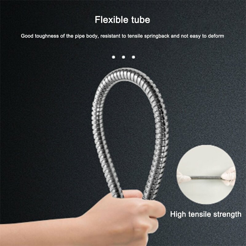 2m Shower Hose Extra Long Chrome Handheld Shower Tube With Brass Insert And Nut Lightweight Flexible Hoses