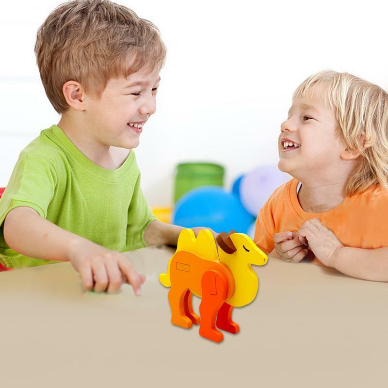 3d Dier Puzzels Houten Bouwstenen Puzzels Spel Vroeg Leren Interactieve Hersenen Teaser Speelgoed Geschenken Voor Kinderen Jongens Meisjes