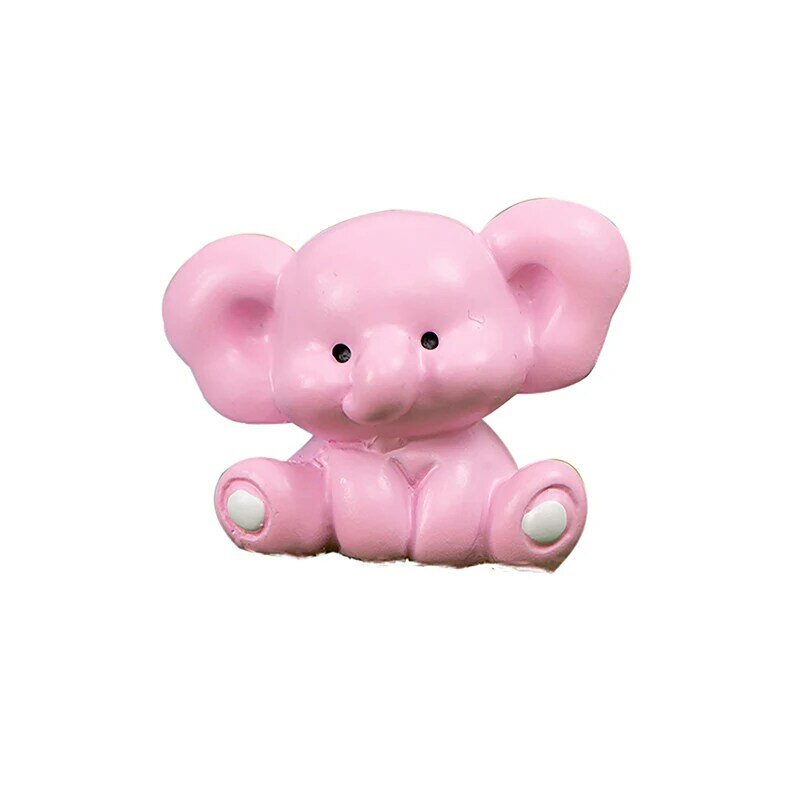 Mini Pink Elephant Ornament Cute Animal Figurine Dollhouse Micro Landscape Car Decoration Miniature Toy