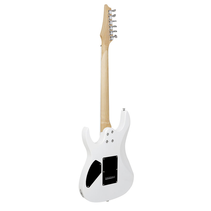 IRIN-Guitarra Elétrica Branca com Saco, Corpo de Bege, 24 Frets, 6 Cordas, Sintonizador, Capo Pick, Pano de limpeza, Peças