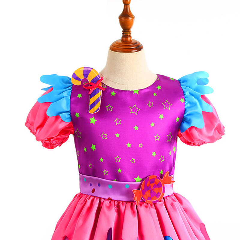 Arco-íris pirulito cosplay fantasia para meninas, princesa fantasia vestido, aniversário das crianças, carnaval, festa de Purim, roupas infantis, doces, 2-9T