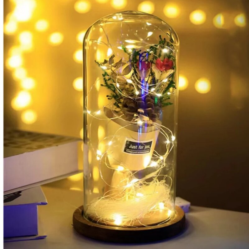 Guirnalda de luces LED para decoración del hogar, caja de batería plateada de alambre de cobre de 30M, decoración de boda, luces de hadas para fiesta