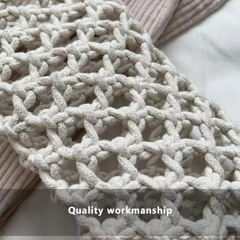 Handmade Woven Bag Mesh Woven Crochet Small Diagonal Cross Shoulder Bag Travel Photography Props Hand Sewn Bag