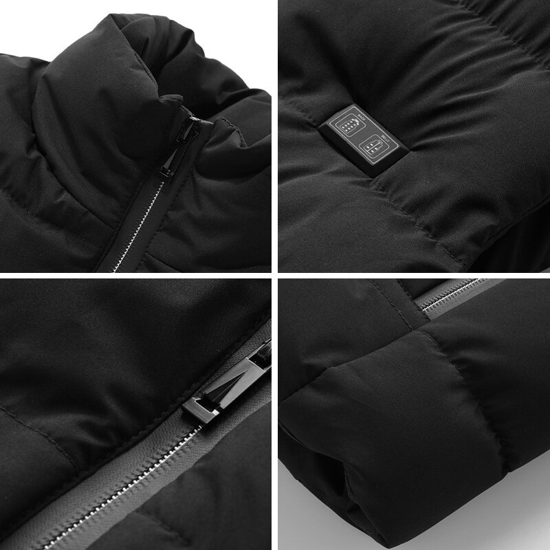 Metropolitan GlaJacket-Gilet chauffant infrarouge USB pour homme, veste électrique chaude, sports, randonnée, 4XL, hiver