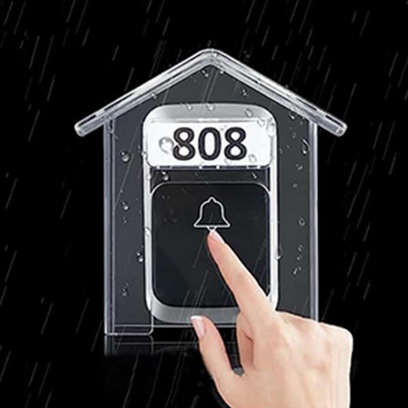 Dzwonek do drzwi obudowa ochronna w kształcie domu przezroczysta osłona przeciwdeszczowa uniwersalna osłona do wizualnych dzwonków do kamer odporne na warunki pogodowe
