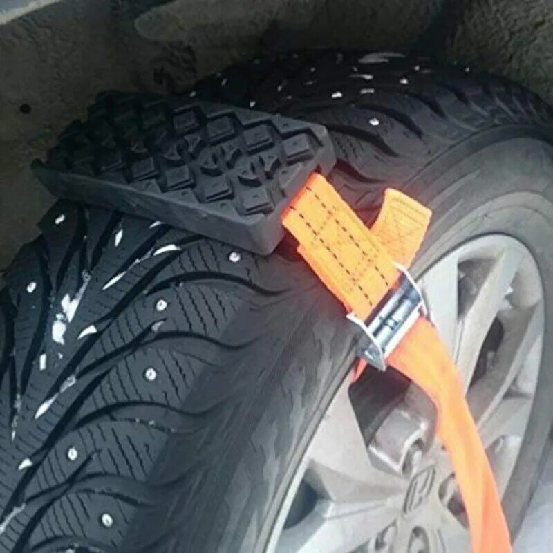 Bloques de tracción antideslizantes para neumáticos de coche, correas de cadena de emergencia para nieve, barro, hielo, 1/2 piezas