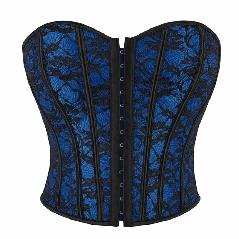 Donne Vintage floreale Overbust corsetto Crop Top gotico Sexy corsetto Bustier Lace Up Body Shaper moda corsetti Lingerie Plus Size