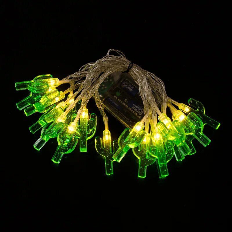 Decorazione natalizia 2023 Indoor Cactus Led String Lights Room Decor New Year Atmosphere Battery Lights Party Waterproof 120
