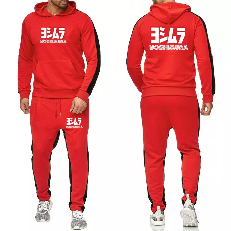 2024 Selling New Men Yoshimura Brand Autumn Hoodie Harajuku Style Cotton Warm Hoodie Comfortable Popular Print Solid Color Suits