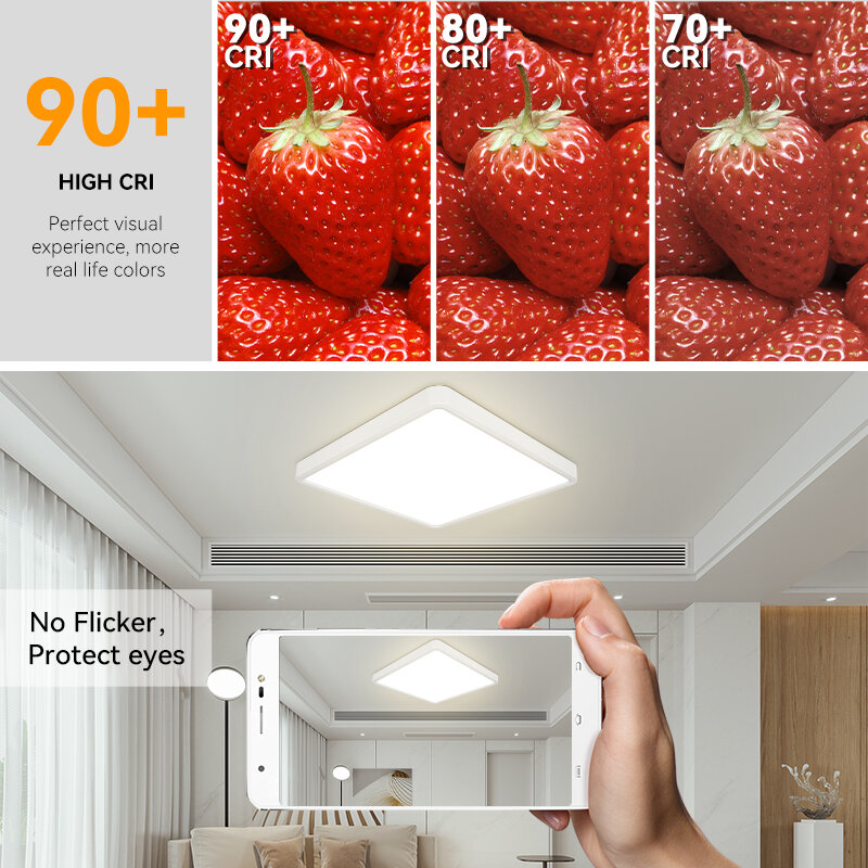 Led lâmpada do teto moderna luz de teto controle remoto regulável quadrado luzes de teto iluminação interior para sala estar quarto
