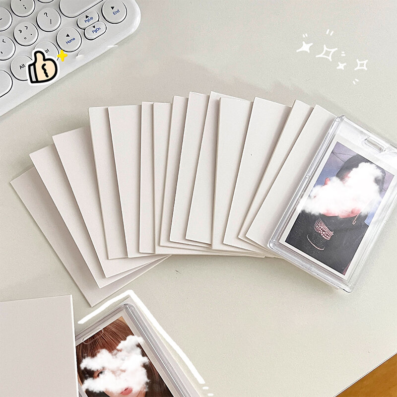 Cartón protector para tarjetas pequeñas, cartón blanco grueso, Papel Kraft artesanal, hecho a mano, decoración de doble cara, 10 piezas