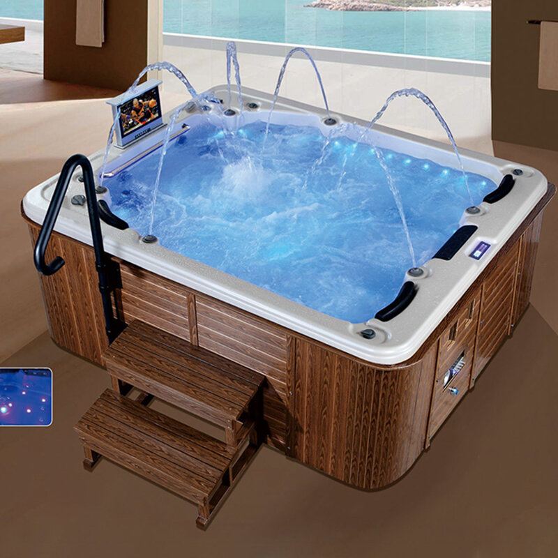 Новинка 2024, роскошная внешняя спа-ванна 107 для внутреннего двора на 6 персон, пользовательские гидромассажные ванны, массажные ванны