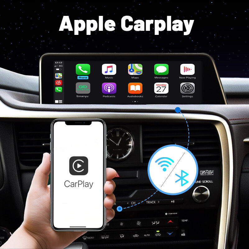 Sinairyu Wireless ACarPlay Android Auto Interface for Lexus RX 2016-2019, with Mirror Link AirPlay Car Play Functions