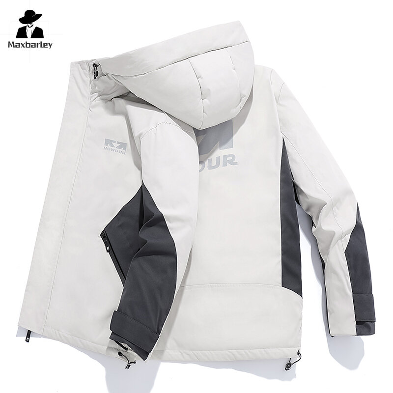8xl Men's Down Jacket Winter Jacket Short 2024 New Fashion Handsome Youth Hooded Clothes Luxury White Duck Down Warm Men's Coat