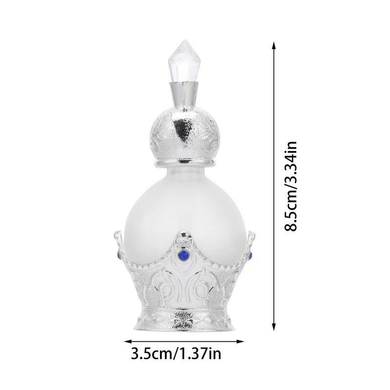 Botol parfum kristal kosong, berlian imitasi, dapat diisi ulang, wadah botol kaca, botol penetes kaca untuk rumah perjalanan wanita