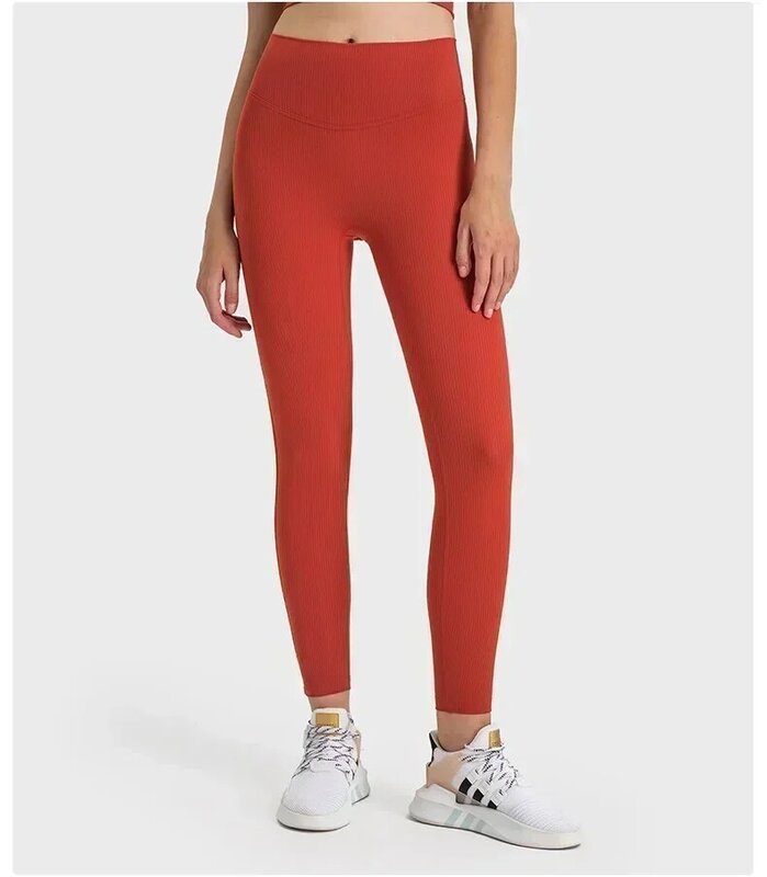 Lemon Align-Pantalones deportivos acanalados para mujer, mallas de cintura alta para correr al aire libre, Yoga, gimnasio, Fitness, ropa
