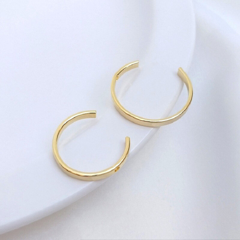 4pcs 18K Gold Plated Semicircle Shape Beads Frames Geometry Links Spacer Connectors For DIY Earrings Handmade Jewelry Making