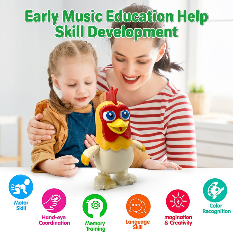 Juguetes para bebés de pollo de La Granja de Zenon, juguetes para niños pequeños con música, juguetes interactivos de aprendizaje temprano, educación