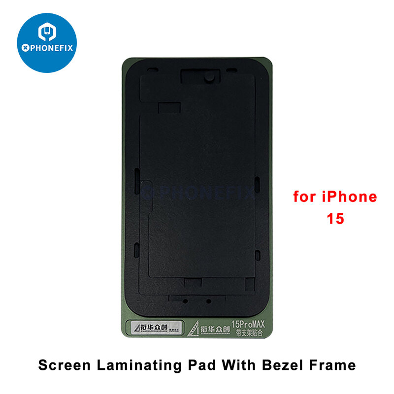 ชุดโมดูลจัดตำแหน่งหน้าจอ LCD พร้อมกรอบขอบแผ่นยางเคลือบสำหรับ iPhone 15 14 13Mini 12 PRO MAX XS