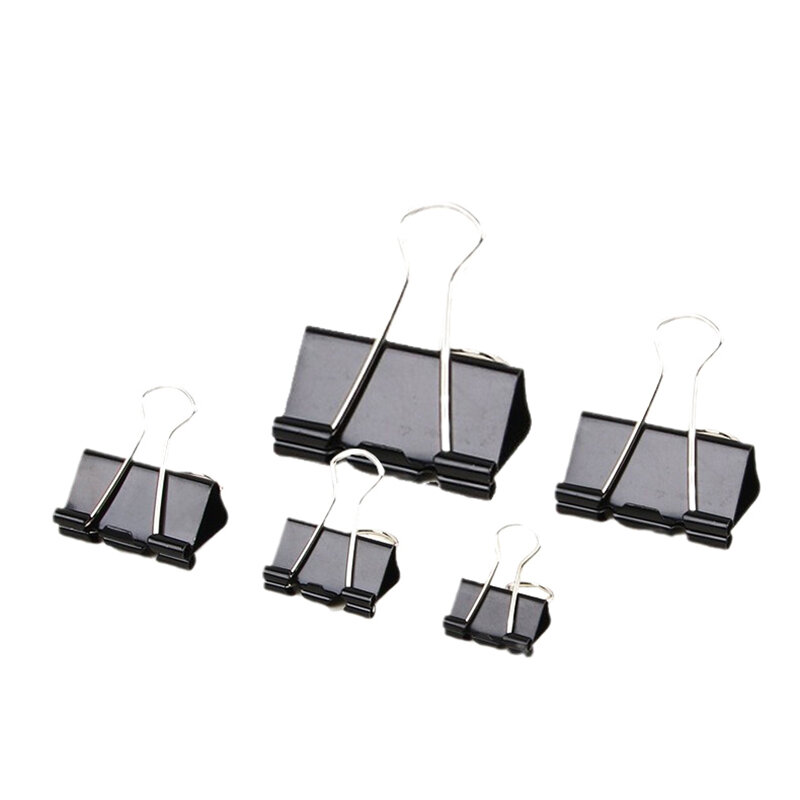 Box Of Black Student Papers Long Tail Clip Metal Multifunctional Stationery Dovetail Clip Office File Folder Ticket Clip