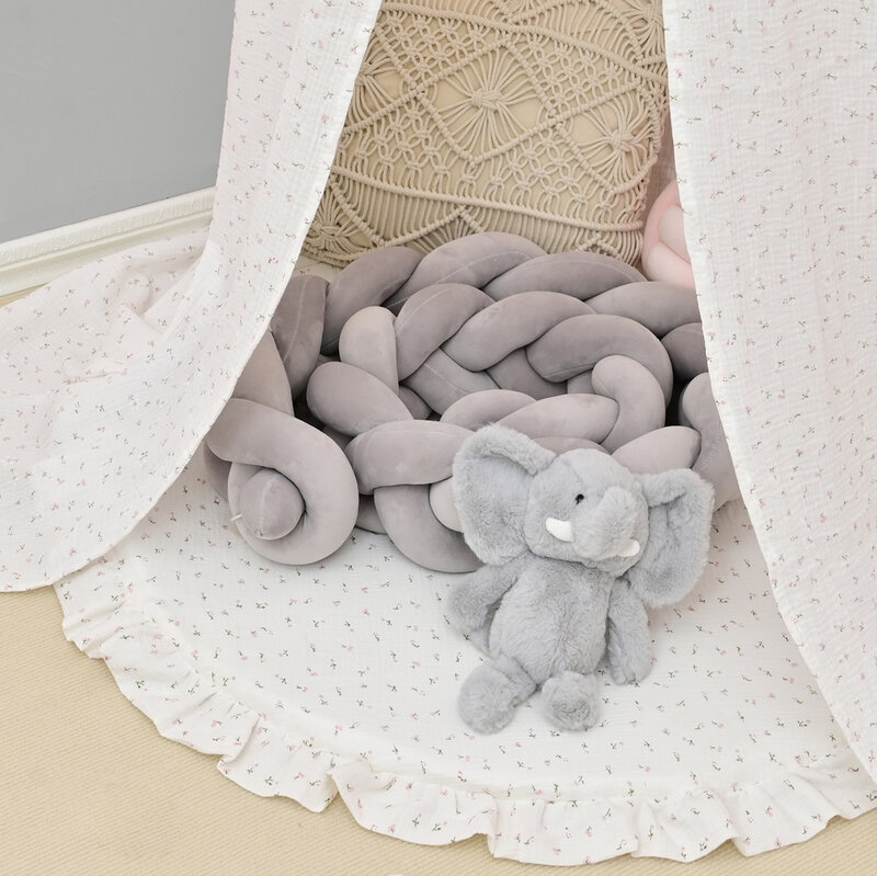 Ronde Nursery Tapijt Met Franje Pasgeboren Foto Prop Play Tenten Decoratie Baby Gewatteerde Kruipen Mat