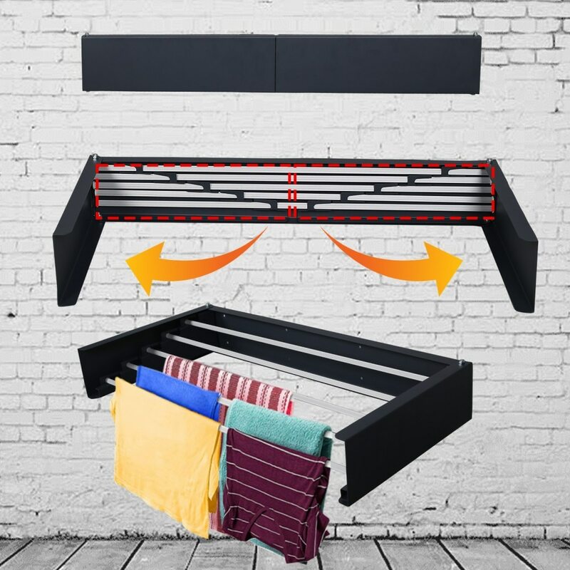 Waaw secador de roupas cabide dobrável varanda da sala de casa de 100 cm secador de roupas de parede para casa cabide dobrável de aço de nova geração interno e externo