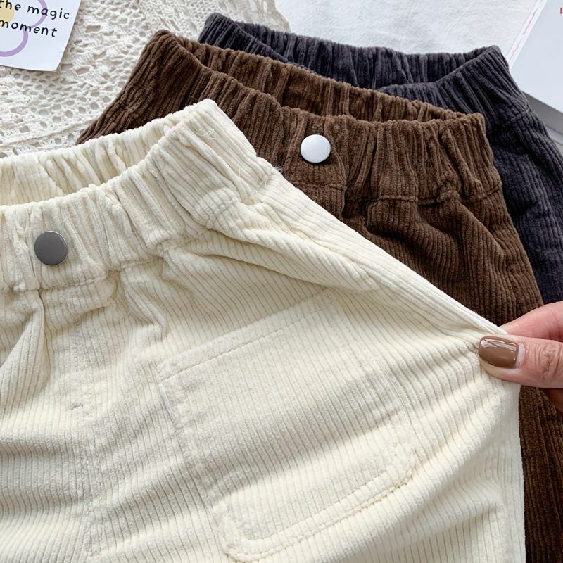 กางเกง2022ผ้าลูกฟูกสำหรับเด็กผู้ชาย, กางเกงลำลองผ้ายืดสำหรับเด็กฤดูใบไม้ผลิและฤดูใบไม้ร่วง