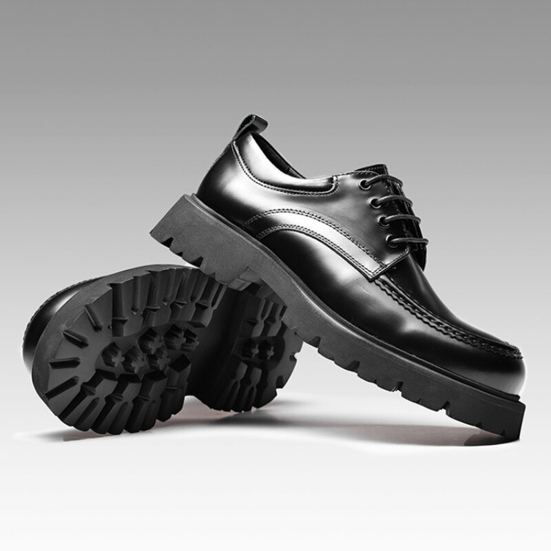 남성용 진짜 가죽 높이 증가 웨딩 엘리베이터 신발, 편안한 통기성 더비 신발, 원피스 신발, 용수철 가을
