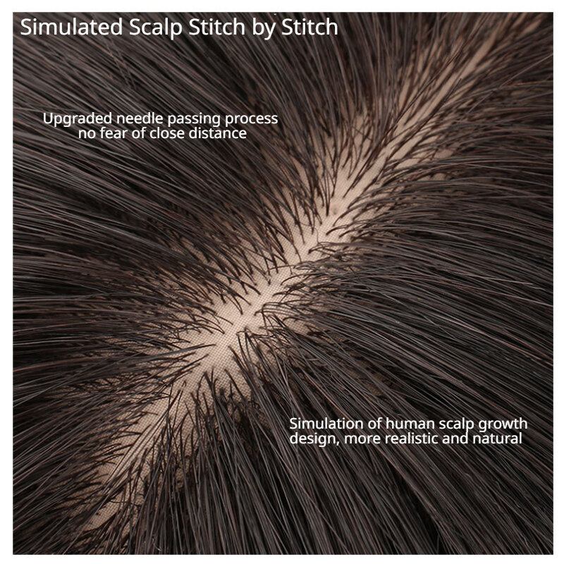 Топ из натуральных волос разных размеров 20/ 30 см, 100% плотность, шелковая основа для парика с челкой, прямые волосы с зажимом для филировки, парики для женщин