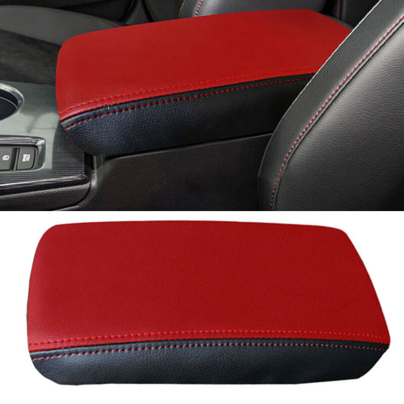Tampa do braço do console do centro do carro, ajuste da almofada para Honda Civic Sedan 2022-2023, preto e vermelho
