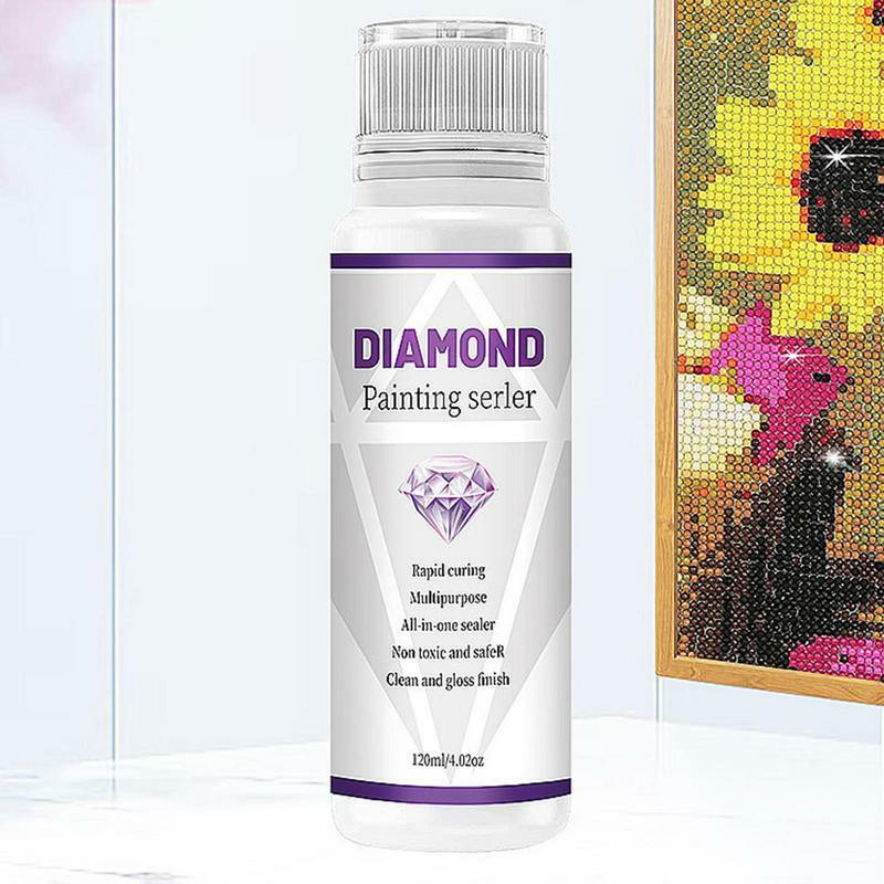 5D diamante pintura arte cola, selador pintura, espera permanente, brilho efeito, quebra-cabeça, 120ml