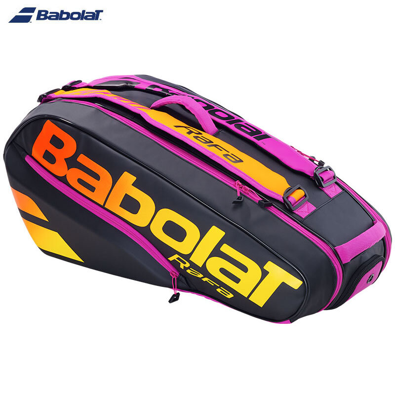 Babolat Pure Aero Rafa Tennis Bag, mochila de grande capacidade para quadra de adultos, raquete de tênis de alta moda, bolsa esportiva, 6R, 12R, original