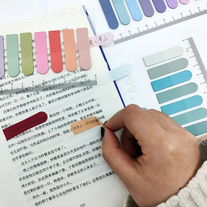 KindFuny 6 Pack 1200 Sheets Color Self Adhesive Memo Sticky Notes Bookmark Marker Memo Sticker Paper Office School Supplies